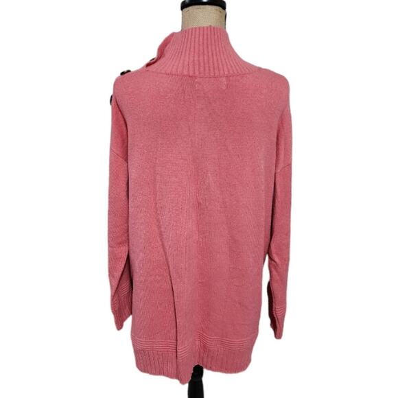 Anthropologie Margarita Sweater Pink Mock TurtleNeck Large Womens Long Sleeve - Picture 4 of 10